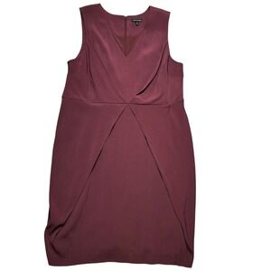 Universal Standard Dress Womens M Burgundy Crepe Minimalist Sheath